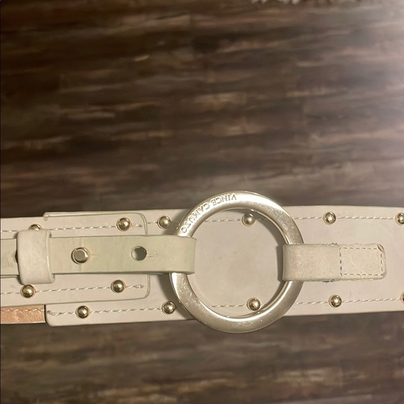 Vince Camuto Cream Belt with Gold Studs - Picture 1 of 3